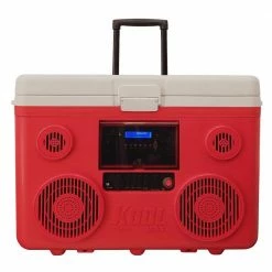 KoolMax 40 Qt. Red Wheeled Cooler, Bluetooth PA System and Power Station by TUNES2GO