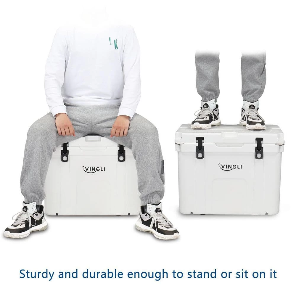 55 qt. Camping Cooler Outdoor Heavy Duty Rotomolded Cooler, Hard Cooler Ice Chest for Hiking, Fishing, Picnic by VINGLI - Image 5