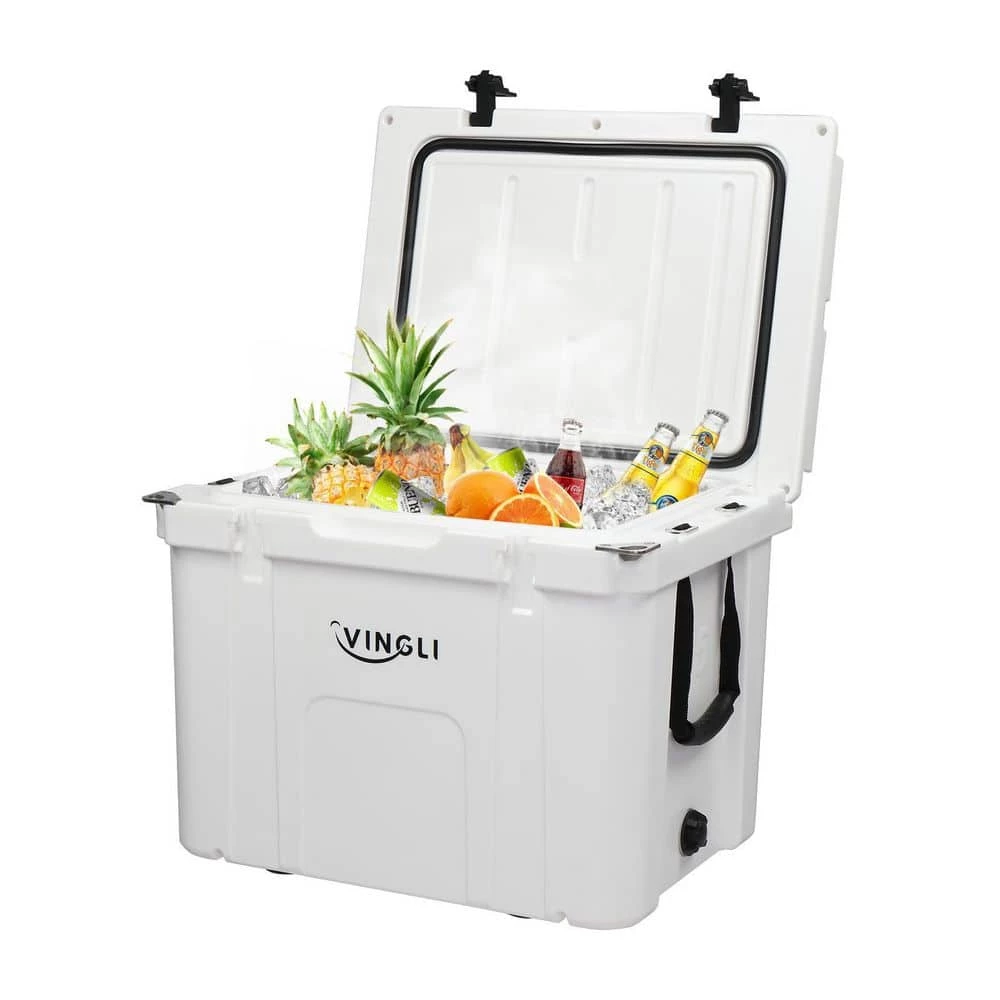 55 qt. Camping Cooler Outdoor Heavy Duty Rotomolded Cooler, Hard Cooler Ice Chest for Hiking, Fishing, Picnic by VINGLI