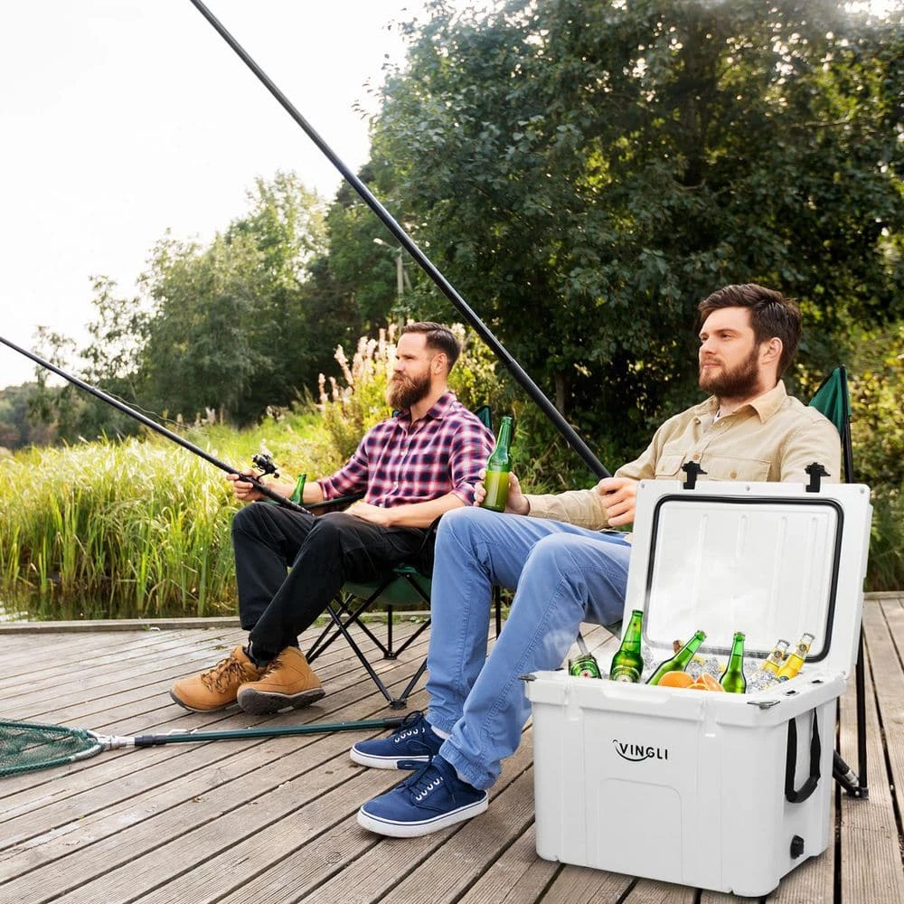 55 qt. Camping Cooler Outdoor Heavy Duty Rotomolded Cooler, Hard Cooler Ice Chest for Hiking, Fishing, Picnic by VINGLI - Image 2