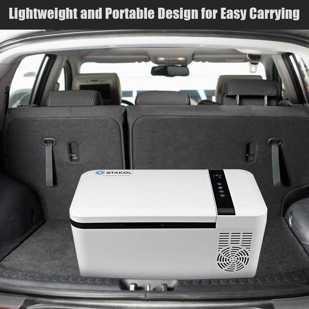 16 Quart Portable Car Refrigerator Mini Cooler/Freezer Compressor Camping in White by Costway - Image 2