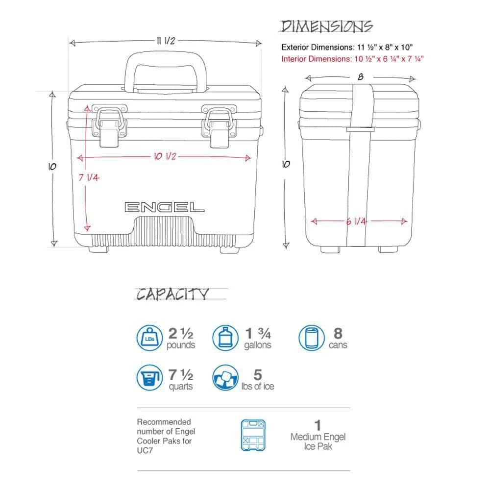 7 .5 qt. Live Bait Cooler with 2-Speed Aerator Pump and Carry Handles, White by Engel - Image 5