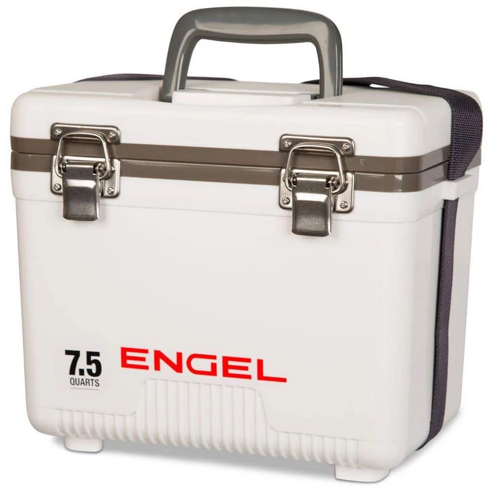 7 .5 qt. Live Bait Cooler with 2-Speed Aerator Pump and Carry Handles, White by Engel