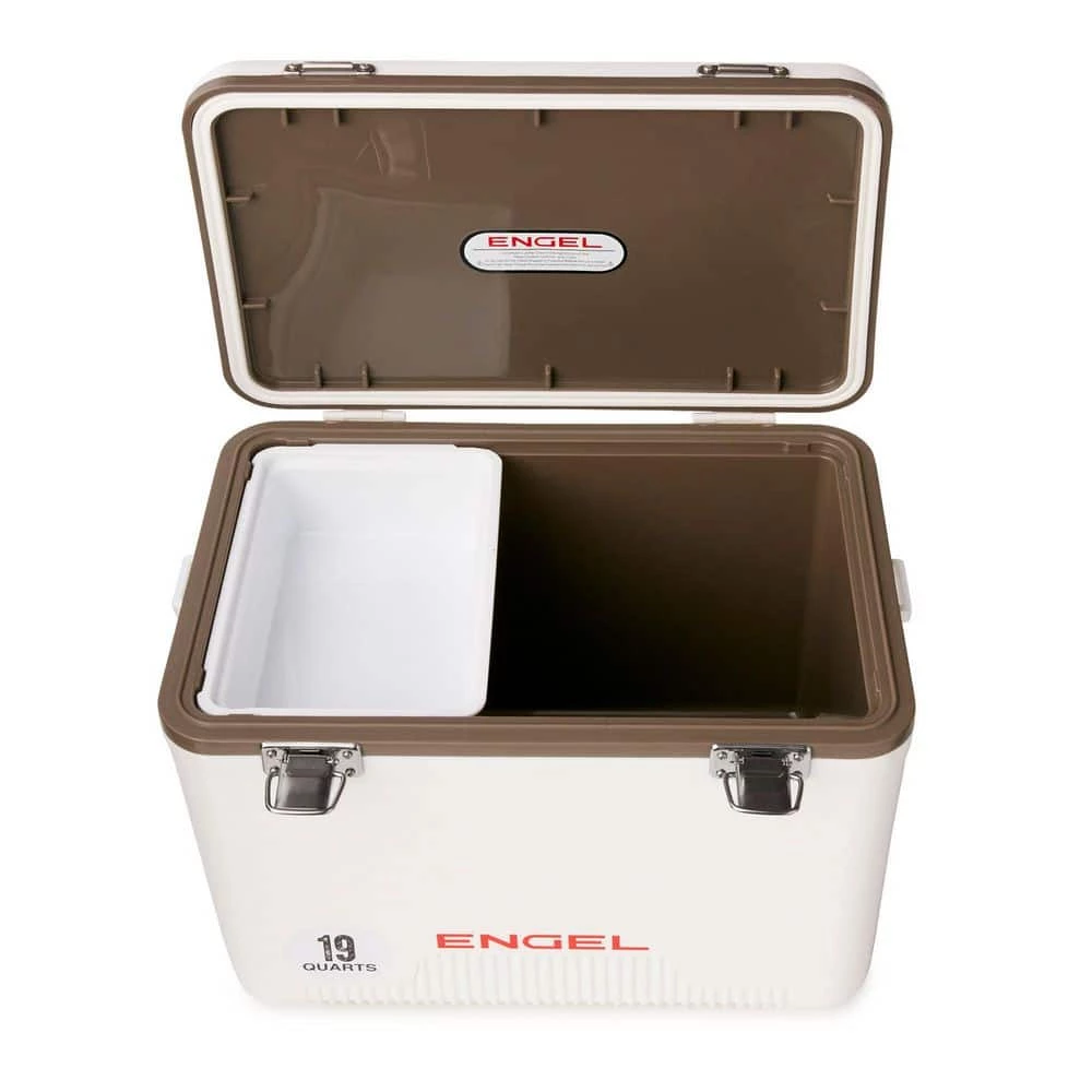 19 qt. Fishing and Kayaking Dry Box Ice Cooler with Shoulder Strap, White by Engel - Image 4
