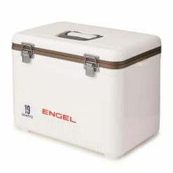 19 qt. Fishing and Kayaking Dry Box Ice Cooler with Shoulder Strap, White by Engel