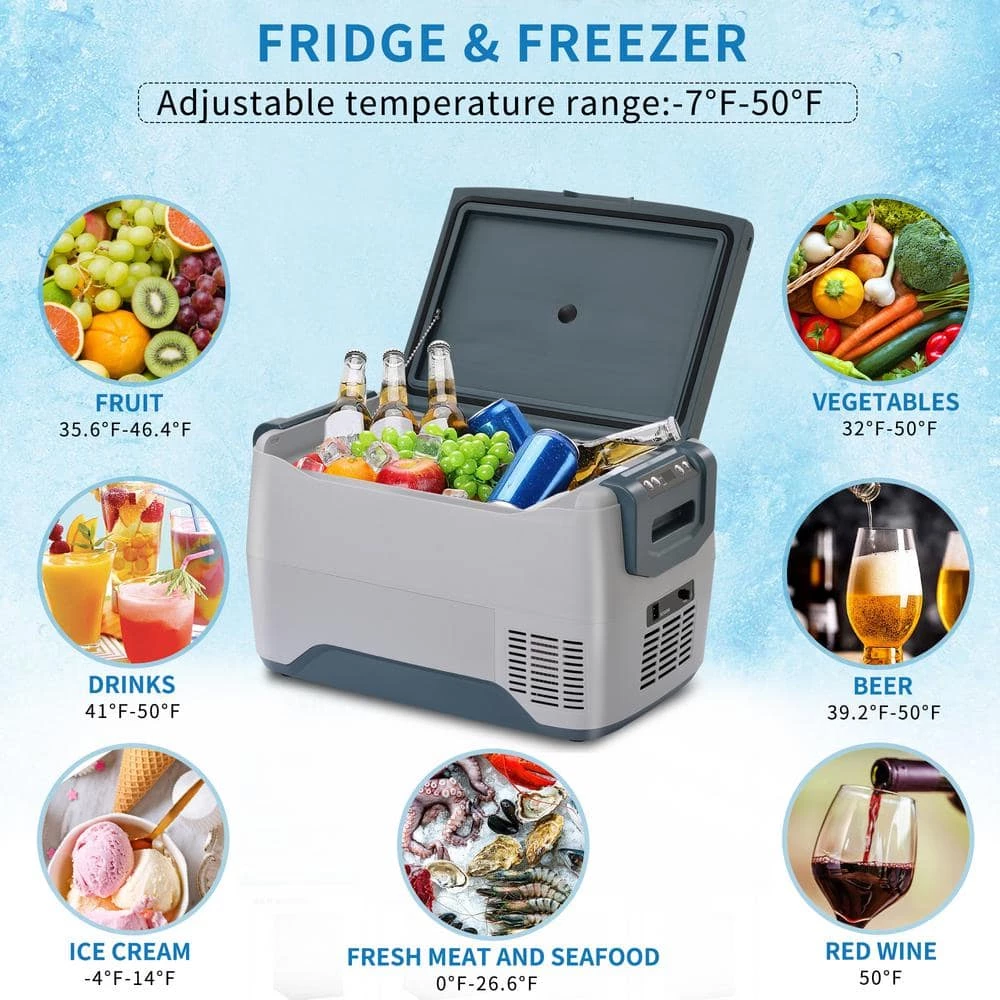 37 Qt. Portable Smart Chest Cooler Portable Refrigerator with Control Switch and Mobile Control by Tidoin - Image 3