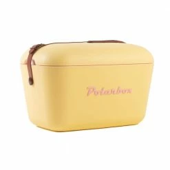 21 Qt. Classic Retro Vintage Style Cooler with Leather Strap in Yellow- Baby Rose by Polarbox